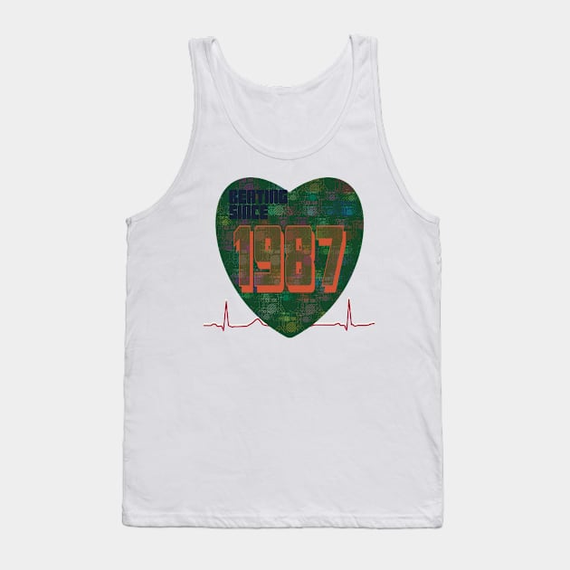 1987 - Beating Since (drum overlay) Tank Top by KateVanFloof